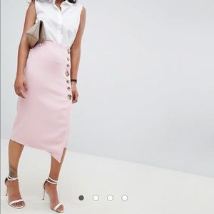 ASOS DESIGN side button pencil skirt